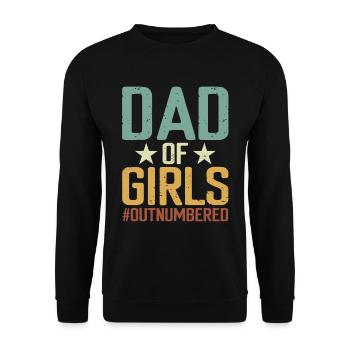 T-shirt Papa Of Girl Outdumbered - Sweat-shirt Unisexe - noir - Devant - Alina (178cm) & Michal (187cm)