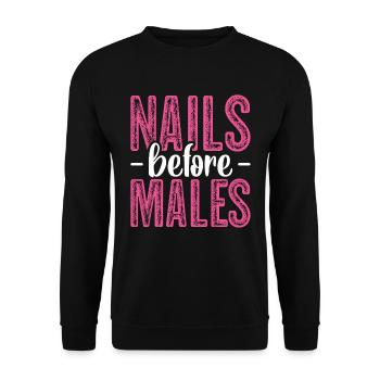 Nail artist nails manicure nales before males - Unisex Sweatshirt - black - Front - Alina (178cm) & Michal (187cm)