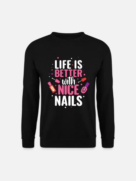 Nail Artist Nägel Maniküre Neue Nägel - Unisex Pullover - Schwarz