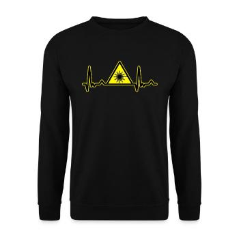 Lasers CO2 laser fiber laser heartbeat EKG shirt - Unisex Sweatshirt - black - Front - Alina (178cm) & Michal (187cm)