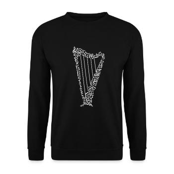harpe - Sweat-shirt Unisexe - noir - Devant - Alina (178cm) & Michal (187cm)