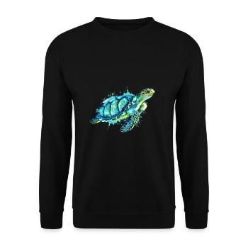 sea turtle - Unisex Sweatshirt - black - Front - Alina (178cm) & Michal (187cm)