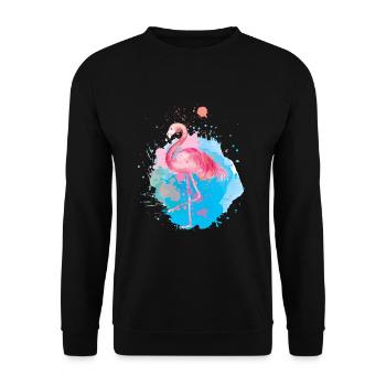 Flamingo pink pink - Unisex Sweatshirt - black - Front - Alina (178cm) & Michal (187cm)