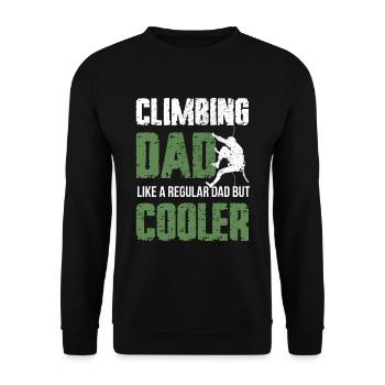 Kletter Papa Bouldern Climbing Dad - Unisex Pullover - Schwarz - Vorne - Alina (178cm) & Michal (187cm)