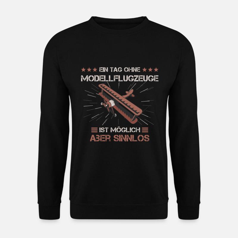 Modellfliegen Modellflugzeug Modellbauer Geschenk - Unisex Pullover - Schwarz