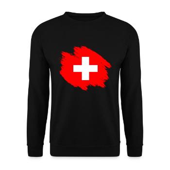 Schweiz T-shirt Geschenkidee - Unisex Pullover - Schwarz - Vorne - Alina (178cm) & Michal (187cm)