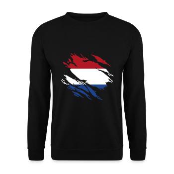 Netherlands Flag - Unisex Sweatshirt - black - Front - Alina (178cm) & Michal (187cm)