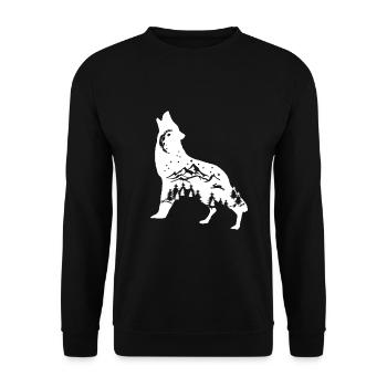 wolf - Unisex Sweatshirt - black - Front - Alina (178cm) & Michal (187cm)