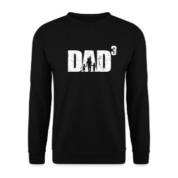 Dad up 3 proud father 3 children triple dad - Unisex Sweatshirt - black - Front - Alina (178cm) & Michal (187cm)