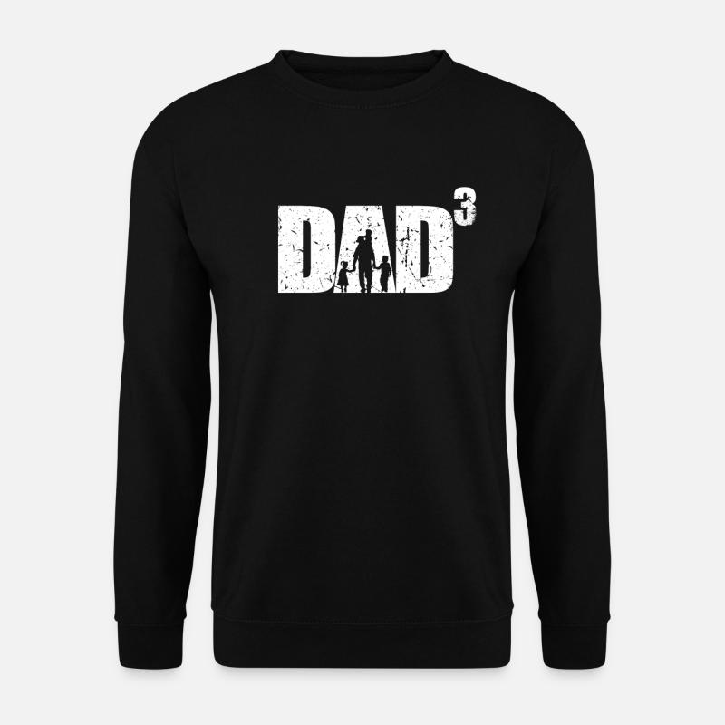 Dad hoch 3 stolzer Vater 3 Kinder dreifacher Papa - Unisex Pullover - Schwarz