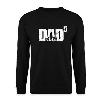 Dad to 5 dad with 5 kids 5 times dad - Unisex Sweatshirt - black - Front - Alina (178cm) & Michal (187cm)