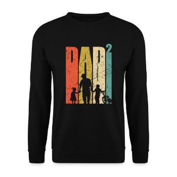 Dad hoch 2 Vater zweifacher Papa Geschenk BMX Bike - Unisex Pullover - Schwarz - Vorne - Alina (178cm) & Michal (187cm)