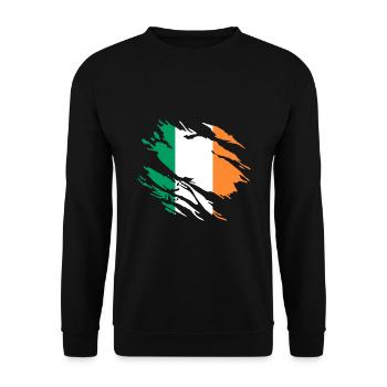 Ireland flag - Unisex Sweatshirt - black - Front - Alina (178cm) & Michal (187cm)