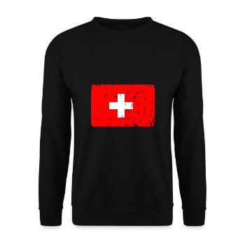 Schweiz T-shirt Geschenkidee - Unisex Pullover - Schwarz - Vorne - Alina (178cm) & Michal (187cm)
