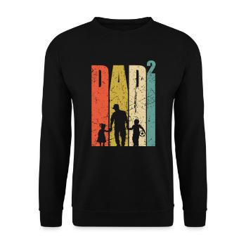 Dad to the power of 2 dad of two dad soccer gift - Unisex Sweatshirt - black - Front - Alina (178cm) & Michal (187cm)