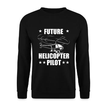 Cadeau drôle de pilote d'hélicoptère d'hélicoptère - Sweat-shirt Unisexe - noir - Devant - Alina (178cm) & Michal (187cm)