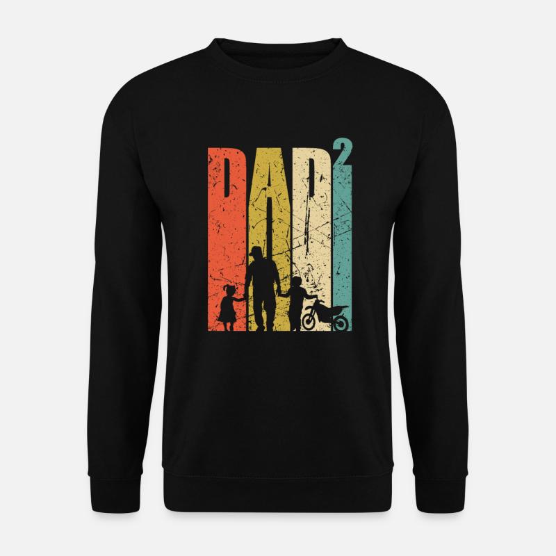 Dad hoch 2 Vater Geschenk Motorrad Biker - Unisex Pullover - Schwarz
