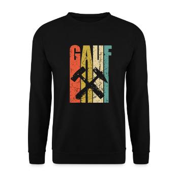 Erzgebirge Gift Gauf for Erzgebirger - Unisex Sweatshirt - black - Front - Alina (178cm) & Michal (187cm)