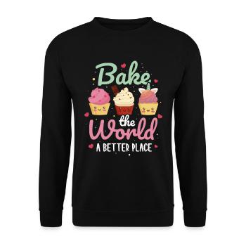 to bake - Unisex Sweatshirt - black - Front - Alina (178cm) & Michal (187cm)