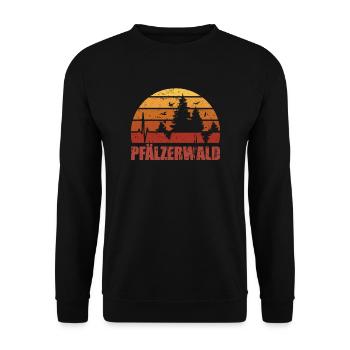 Pfälzer Wald EKG Natur Motiv wandern Geschenke - Unisex Pullover - Schwarz - Vorne - Alina (178cm) & Michal (187cm)