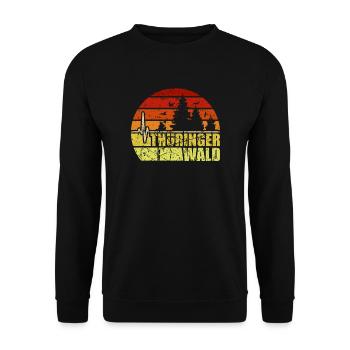 Thüringer Wald wandern Geschenke Thüringen - Unisex Pullover - Schwarz - Vorne - Alina (178cm) & Michal (187cm)