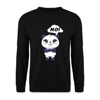 Angry Panda Wütendes Baby Panda - Unisex Pullover - Schwarz - Vorne - Alina (178cm) & Michal (187cm)