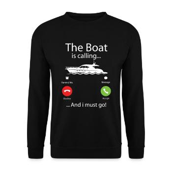 The Boat Is Calling & I Must Go T Shirt - Unisex Pullover - Schwarz - Vorne - Alina (178cm) & Michal (187cm)