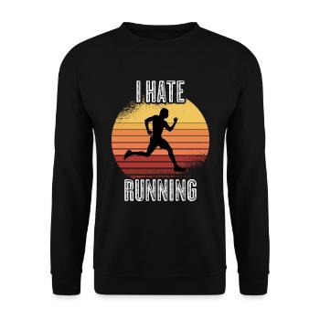 Coureur de course marathon cadeau drôle - Sweat-shirt Unisexe - noir - Devant - Alina (178cm) & Michal (187cm)