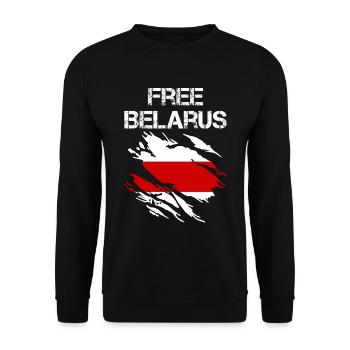 Belarus Weißrussland Flagge - Unisex Pullover - Schwarz - Vorne - Alina (178cm) & Michal (187cm)