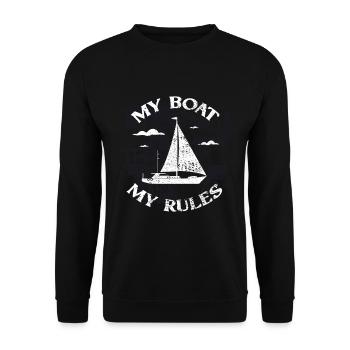 My Boat My Rules Sailing Gift - Unisex Sweatshirt - black - Front - Alina (178cm) & Michal (187cm)