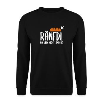 Ränfdl Brot sächsisch Sachsen Bäcker Geschenk - Unisex Pullover - Schwarz - Vorne - Alina (178cm) & Michal (187cm)
