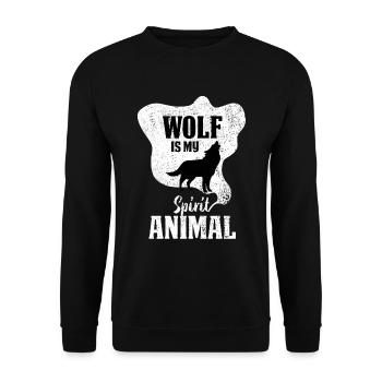 Wolf - Sweat-shirt Unisexe - noir - Devant - Alina (178cm) & Michal (187cm)