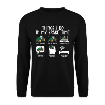 Things I Do In My Spare Time Tractors T Shirt - Sweat-shirt Unisexe - noir - Devant - Alina (178cm) & Michal (187cm)