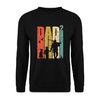 Papa haut 2 père double papa chasseur cadeaux - Sweat-shirt Unisexe - noir - Devant - Alina (178cm) & Michal (187cm)