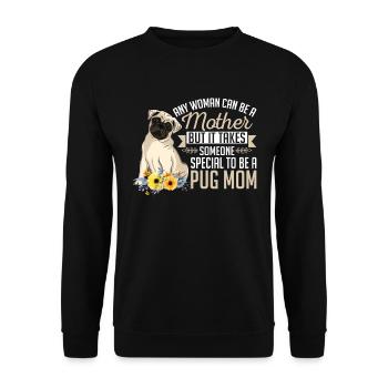 T-shirt drôle de cadeau d'amoureux de carlin de fleurs de maman de carlin - Sweat-shirt Unisexe - noir - Devant - Alina (178cm) & Michal (187cm)