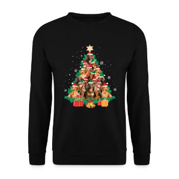 Noël de teckel - Sweat-shirt Unisexe - noir - Devant - Alina (178cm) & Michal (187cm)