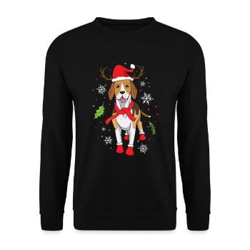 Beagle Christmas - Unisex Sweatshirt - black - Front - Alina (178cm) & Michal (187cm)