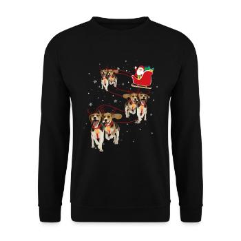 Beagle Christmas - Unisex Sweatshirt - black - Front - Alina (178cm) & Michal (187cm)