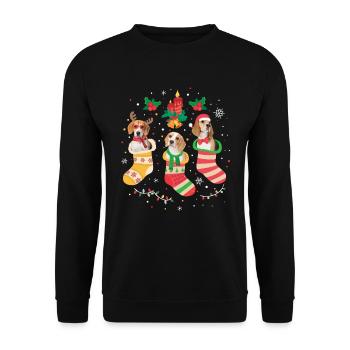 Beagle Christmas - Unisex Sweatshirt - black - Front - Alina (178cm) & Michal (187cm)