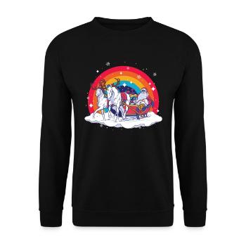 Unicorn christmas - Unisex Sweatshirt - black - Front - Alina (178cm) & Michal (187cm)