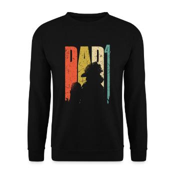 Dad high 4 firefighter fire brigade dad 4 children - Unisex Sweatshirt - black - Front - Alina (178cm) & Michal (187cm)