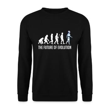 the future of evolution robot - Unisex Sweatshirt - black - Front - Alina (178cm) & Michal (187cm)