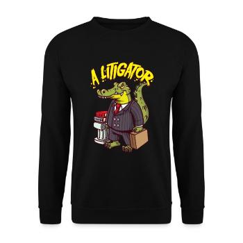 Alitigator - A Litigator - Funny Lawyer Judge Gift - Unisex Sweatshirt - black - Front - Alina (178cm) & Michal (187cm)