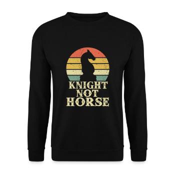 chevalier pas cheval - Sweat-shirt Unisexe - noir - Devant - Alina (178cm) & Michal (187cm)
