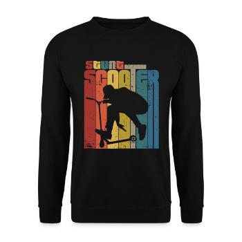 scooter retro - Unisex Pullover - Schwarz - Vorne - Alina (178cm) & Michal (187cm)