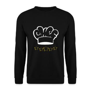 Chef Chefkoch 5 Sterne Sternekoch Kochmütze - Unisex Pullover - Schwarz - Vorne - Alina (178cm) & Michal (187cm)