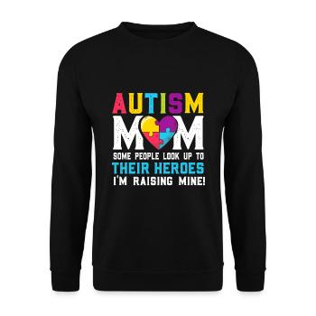 autism mom - Unisex Sweatshirt - black - Front - Alina (178cm) & Michal (187cm)