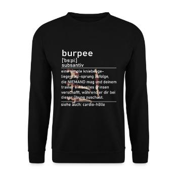 burpee definition - Unisex Pullover - Schwarz - Vorne - Alina (178cm) & Michal (187cm)