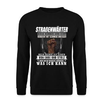 ehre und stolz straßenwärter - Unisex Pullover - Schwarz - Vorne - Alina (178cm) & Michal (187cm)