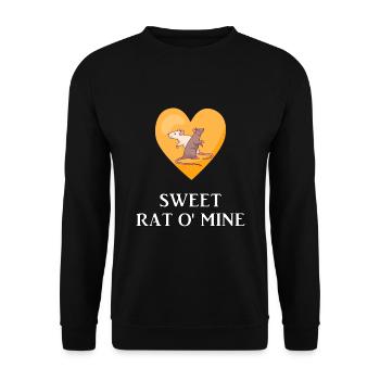Süße Ratte weiße Maus Nagetier Haustier Herz Nager - Unisex Pullover - Schwarz - Vorne - Alina (178cm) & Michal (187cm)